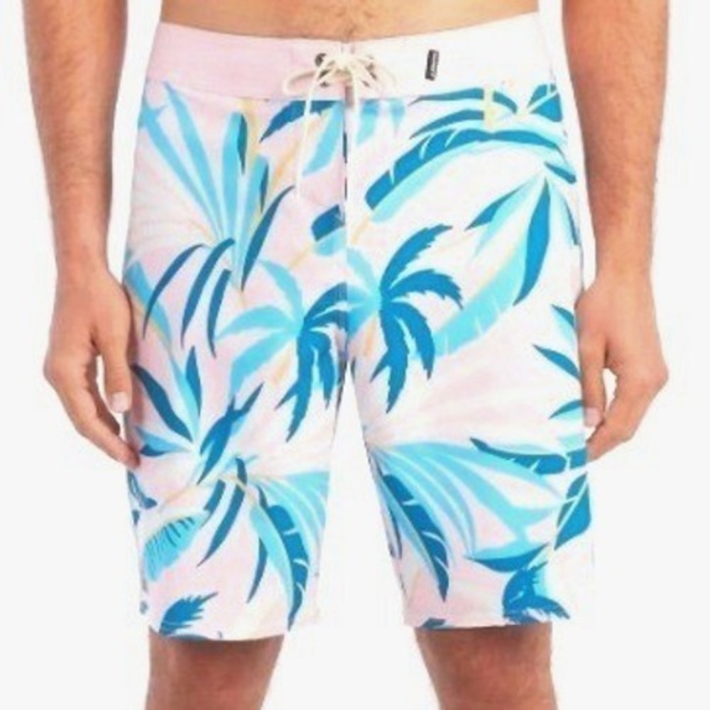 O'NEILL Men's 36 At the Knee 20" Hyperfreak Board Shorts Swim Trunks Pink‎ Palm